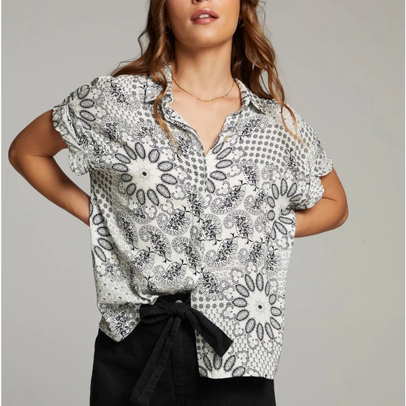 Chaser Rhythm Paisley Bandana Button Down& Darby Paisley Midi Skirt - Picture 4 of 8